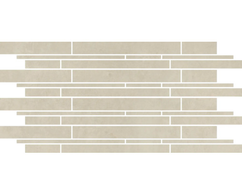 Stavmosaik MIRAVA Manhattan Ivory beige graitkeramik 60x30x0,9 cm Mosaikplatta för väggdekoration