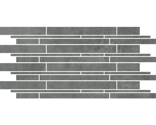 Stavmosaik MIRAVA Manhattan antracit granitkeramik 60x30x0,9 cm Mosaikplatta i stenimitation