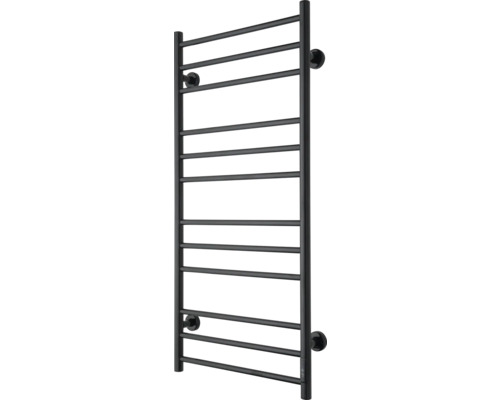 Handdukstork TVS Eldo 12 elektrisk med timer mattsvart 53x116 cm 140 W IP44 Svart handdukstork med flera horisontella stänger för väggmontering.