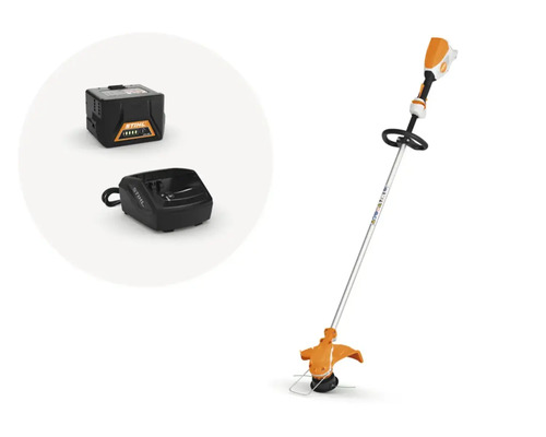 Batteridriven trimmer med batteri och laddare