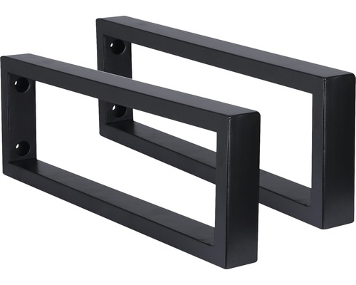Fäste till tvättställsskiva DIFFERNZ svart metall 44x15 cm 2-pack 38.215.04 Två svarta bordsben i metall