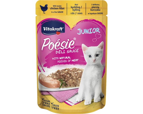 Kattmat VITAKRAFT Poésie Déli Sauce chicken Junior 85g Vitakraft Poésie Junior kattmat med fågel i sås