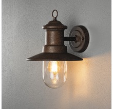 Vägglampa för utomhusbruk med klart glas och metalldetaljer för montering