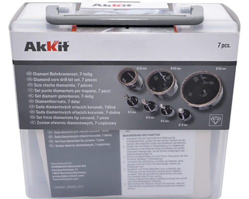 AkKit Diamantborrsats, 7 delar