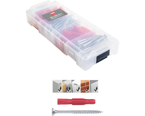 Universalplugg TOX L-Boxx Micro Allround TRI 6/8 + S TOX L-BOXX Micro universalpluggar med skruvar i sortimentslåda