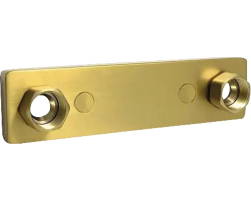 Blandarfäste HAFA Design borstad mässing 160 mm c/c M26x1,5 16 PEX-rör dold 8265065 Fördelningsblock i mässing med två anslutningar