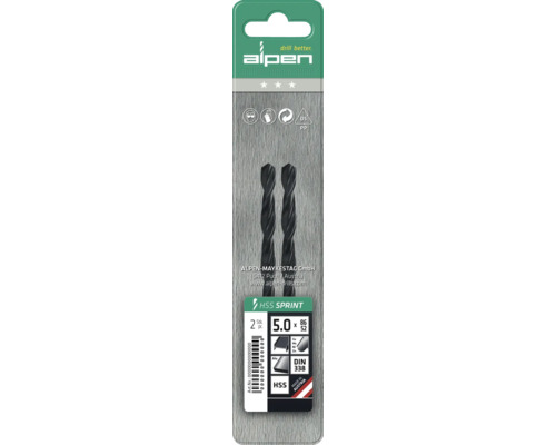 Alpen HSS Sprint borrset, 2 stycken, 5 millimeter