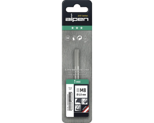 Alpen M8 gängtapp i förpackning