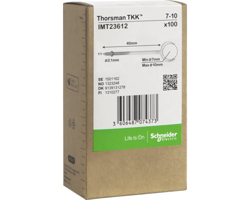 Metallklammer SCHNEIDER ELECTRIC TKK 7-10 2.1X40MM Thorsman TKK slagpluggar 7-10 x100 i en förpackning