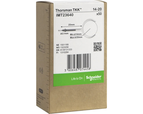 Metallklammer SCHNEIDER ELECTRIC TKK 14-20 2.1X25MM Expansionsplugg Thorsman TKK IMT23640, 50 stycken