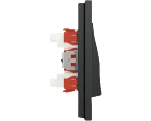 Strömbrytare med svart ram i detalj