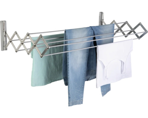 Väggmonterad torkställning med tvätt