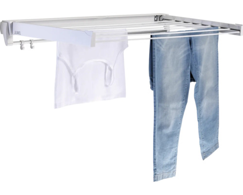 Torkställning med hängande tvätt