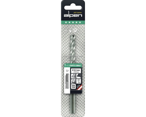 Alpen HSS Forte Cobalt borr, 8.0 mm diameter