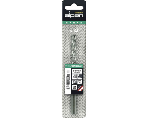 Alpen HSS Forte Cobalt borr, diameter 8.0 mm