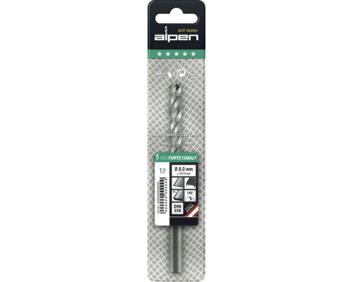 Alpen HSS Forte Cobalt metallborr, diameter 8.0 mm