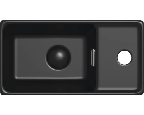 Svart diskho med avrinningsyta