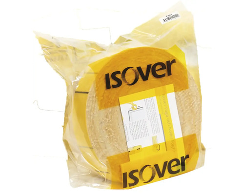 Isover isoleringsrulle i transparent förpackning.