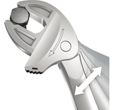 Justerbar skiftnyckel med pilar som indikerar funktion