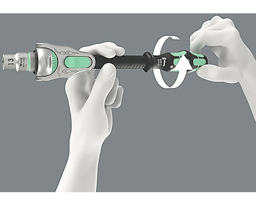 Wera-verktyg med roterande handtag i handen