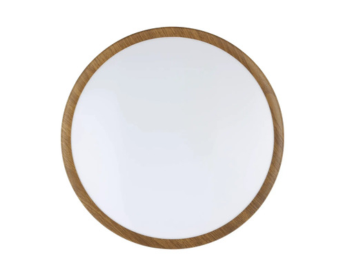 Rund LED-taklampa med träram