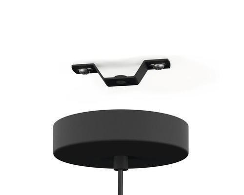 Taklampa med runt lock och svart fäste