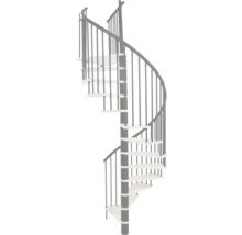 Spiraltrappa med räcke och steg