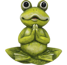 Dekorativ grodfigur i meditationsställning för trädgården