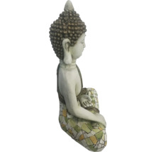 Buddhafigur i konststen i mosaikstil