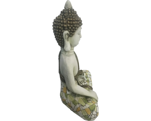 Buddhafigur i konststen i mosaikstil