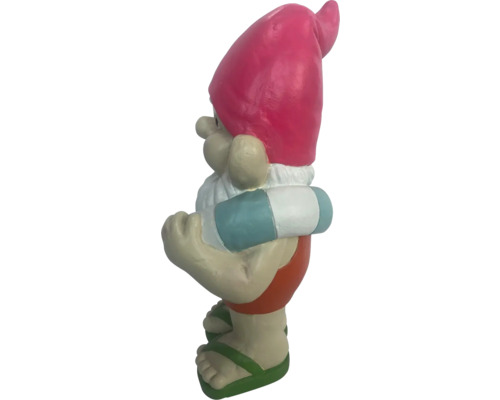 Trädgårdstomte med badbyxor och badring