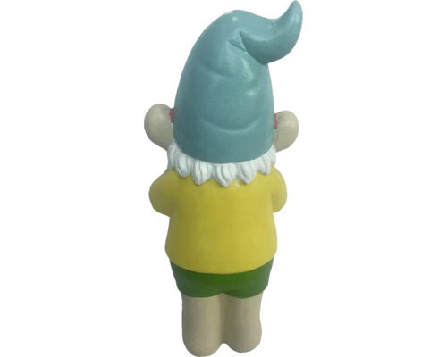 Trädgårdsfigur trädgårdstomte bakifrån