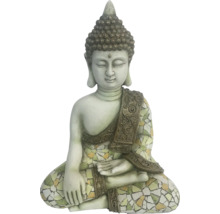 Buddha staty med mosaikdekor för trädgården
