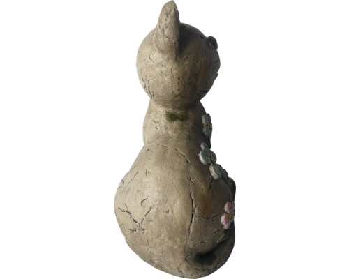 Dekorativ kattfigur för trädgården med blomdekorationer