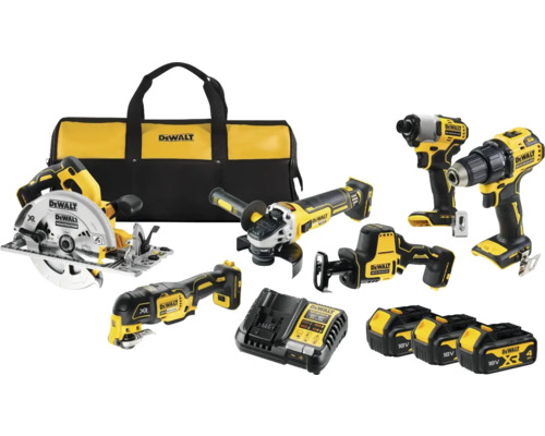 Verktygspaket DEWALT DCK608M3-QW 18V XR 6 maskiner inkl. 3x4,0Ah batterier + laddare i förvaringsväska ERBJUDANDE: Batteri på köpet