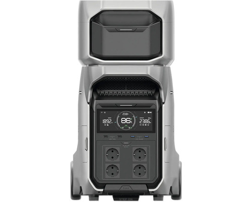 Bärbar kraftstation med display och flera uttag