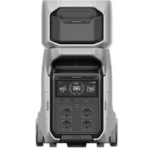 Bärbar kraftstation med display och uttag