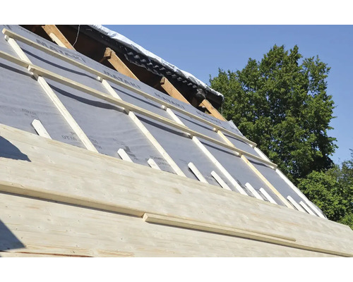 Takkonstruktion med takläkt och underlagsduk