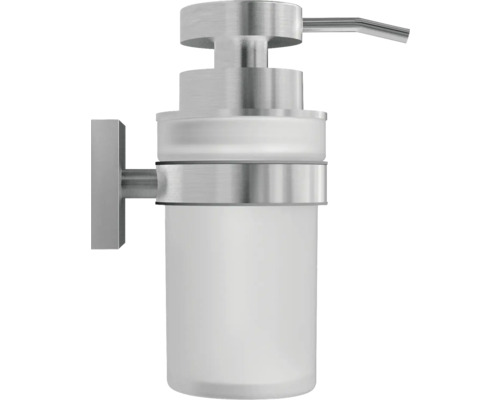 Väggmonterad tvålpump, av glas och metall