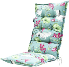 Trädgårdsstolsdyna med trana- och blomstermönster