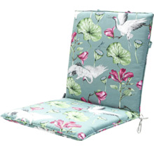 Stolsdyna med blommönster och tranor