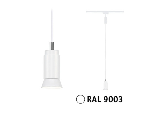 Vit pendelarmatur med kabelsystem