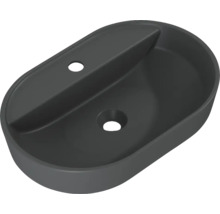 Oval tvättskål med armaturhål och avlopp