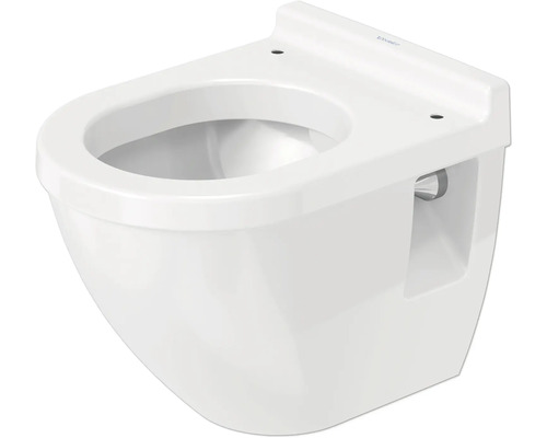 Vägghängd toalett DURAVIT Starck 3 kort modell Compact utan WC-sits vit blank vattensparande P-lås Vägghängd toalett DURAVIT Starck 3 kort modell Compact utan WC-sits vit blank vattensparande P-lås