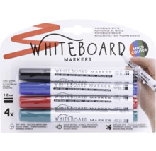 Fyra whiteboardmarkörer i olika färger