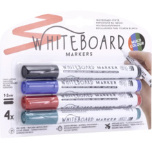 Förpackning med whiteboardmarkörer med fyra pennor i olika färger