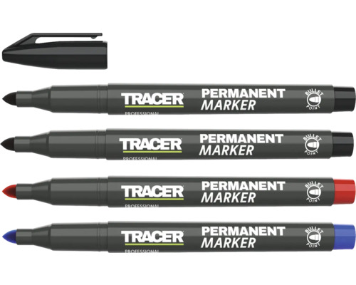 Märkpenna Tracer APMK1 svart/röd/blå 4-pack