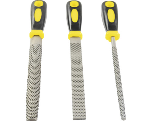 Tre träraspar med handtag