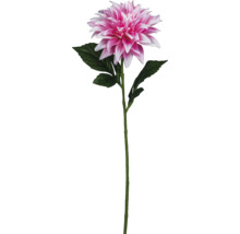Konstgjord dahlia med blad på en stjälk