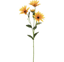 Dekorativ solros på stjälk med blad.